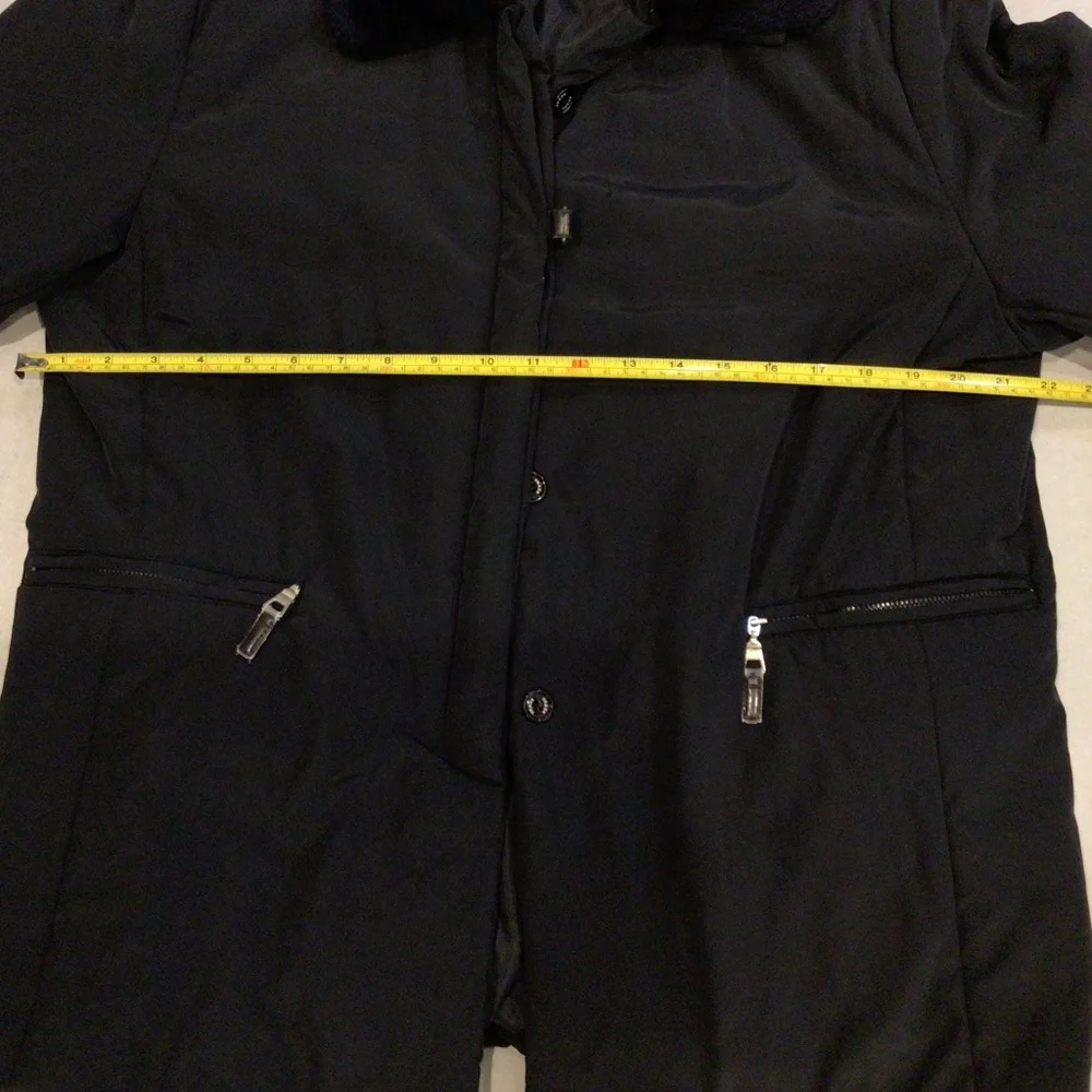 Authentic PRADA Black Synthetic & Fur collar button jacket - Picture 7 of 7